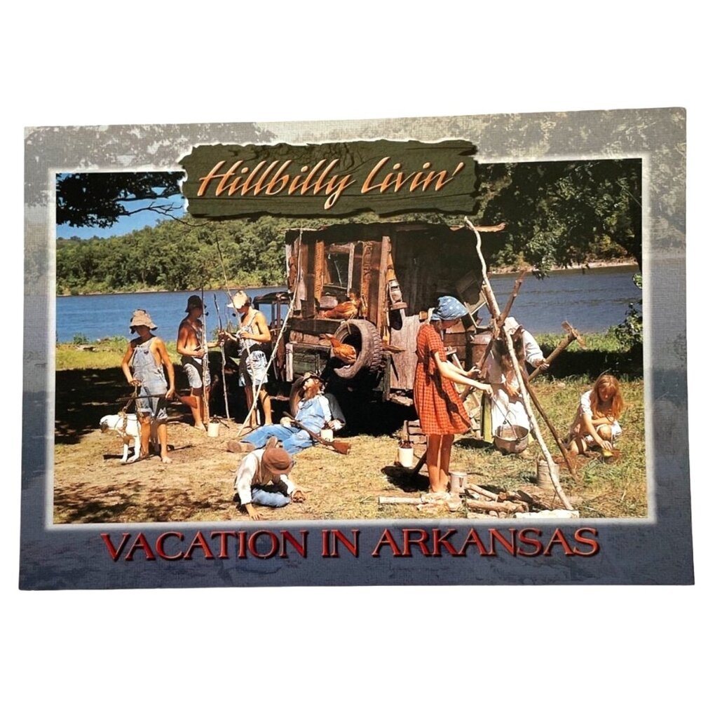 Vintage Postcard Arkansas Hillbilly Livin Vacation Not Posted u